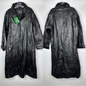 Italian Stone Design Genuine Leather Navarre Leather Company Trench Jacket Large